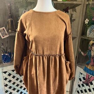 Beautiful Suede tunic.  Like new.  Size L, but it is roomy.